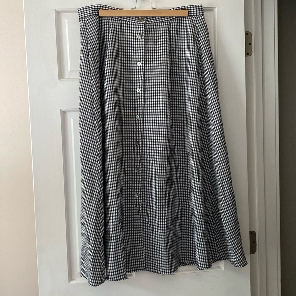 Talbots Black and White Gingham Maxi Skirt